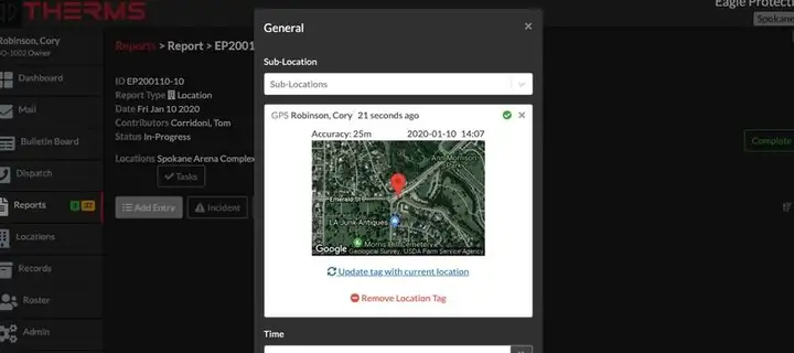 User GPS Tags in Reports