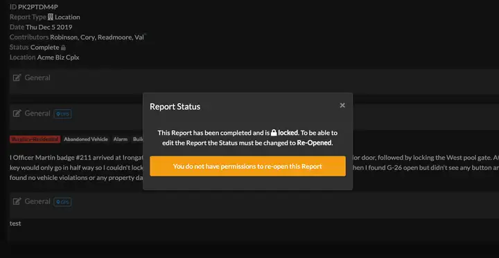 Lock Reports After Completion