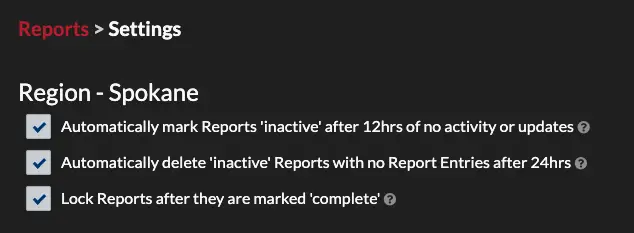 Report Locking Settings