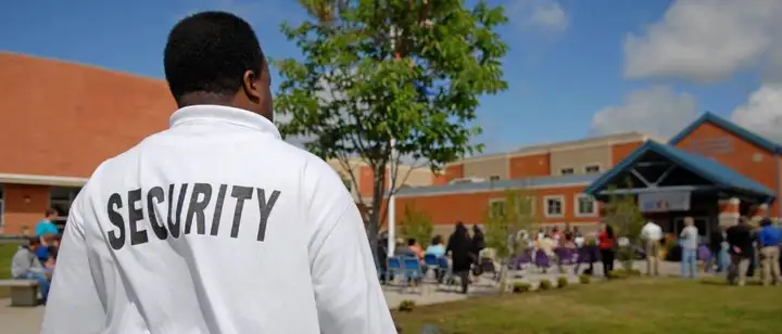 security guard outside of school